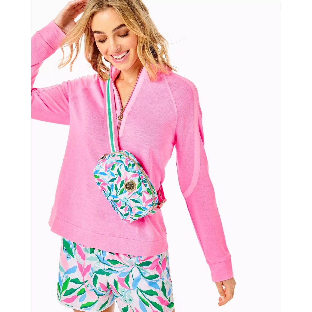 Lilly Pulitzer Jeanie Belt Bag Resort White Holding Court Adj Strap NEW
